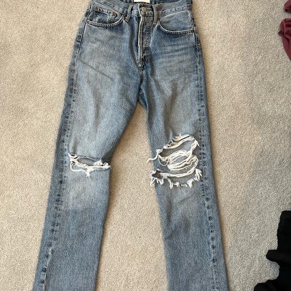 Agolde Lana Distress Denim - Picture 1 of 4